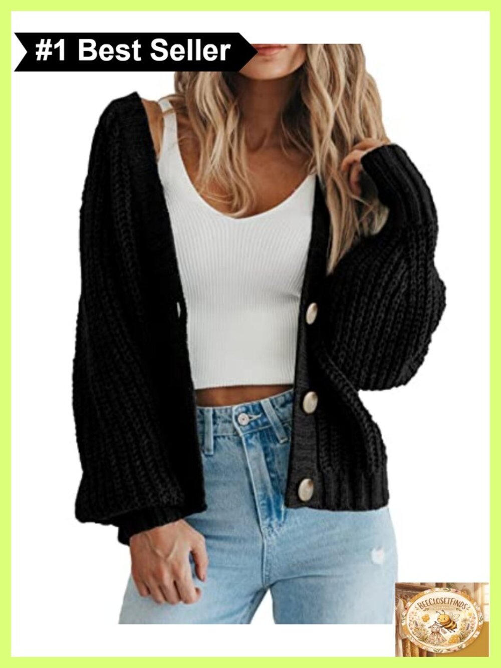 PRETTYGARDEN Women's Chunky Knit Open Front Cardigan Sweater Fall Outfit